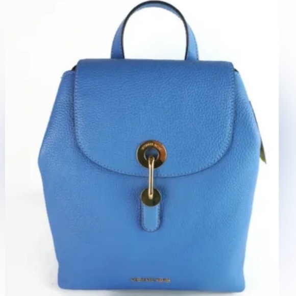 Michael Kors Handbags - Michael Kors Raven Pebble Leather Backpack in Blue New!